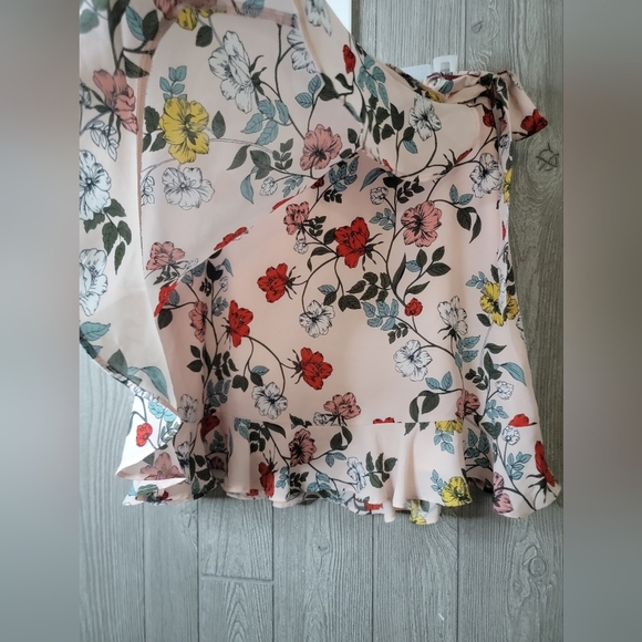 Jack By BB Dakota Floral Wrap Skirt - Pink with Multicolor Flowers - Picture 2 of 4